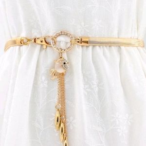 Rhinestone fish decor belt